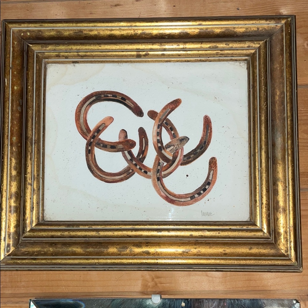 Gold Framed Horseshoe Wall Art